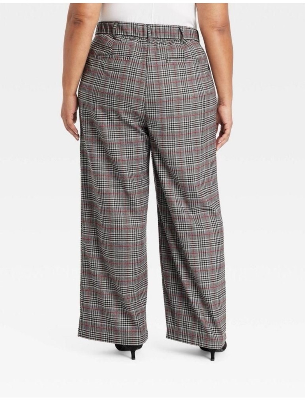 Ava & Viv Plaid High Rise Ankle Comfort Stretch Ankle Trousers Plus Size NWT - Picture 4 of 11